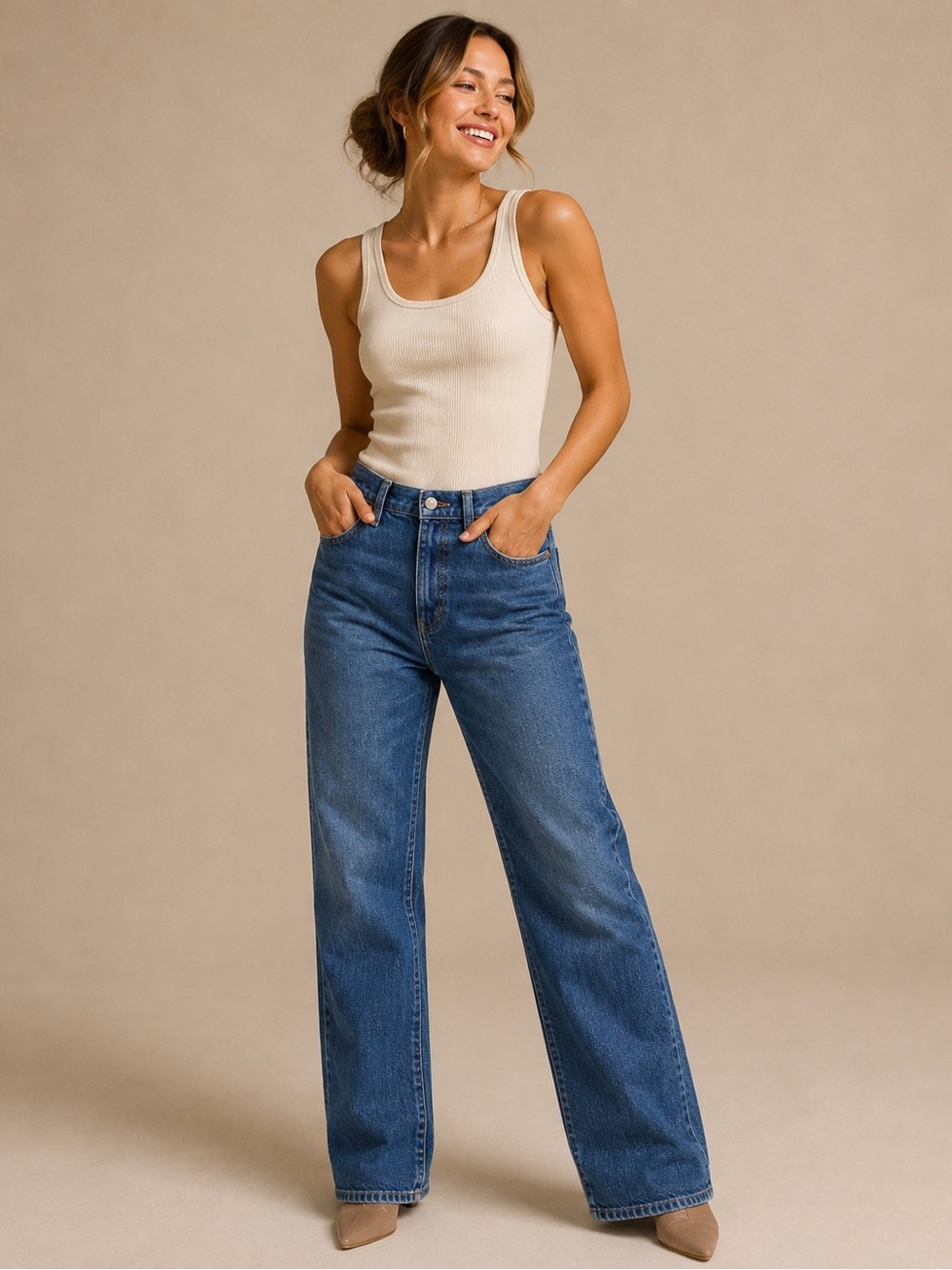 Universal Thread High Rise 90s Slim Jeans Size 0R Straight Leg Medium Wash Denim